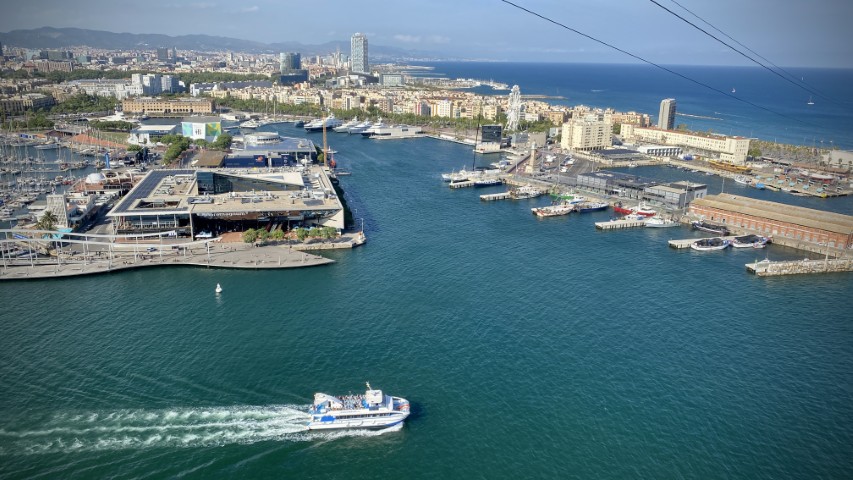 Barcelona harbour viewed from above