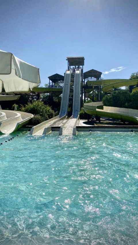 Water slides at a water park near Milan